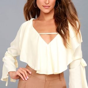 Flair Cream Long Sleeve Top